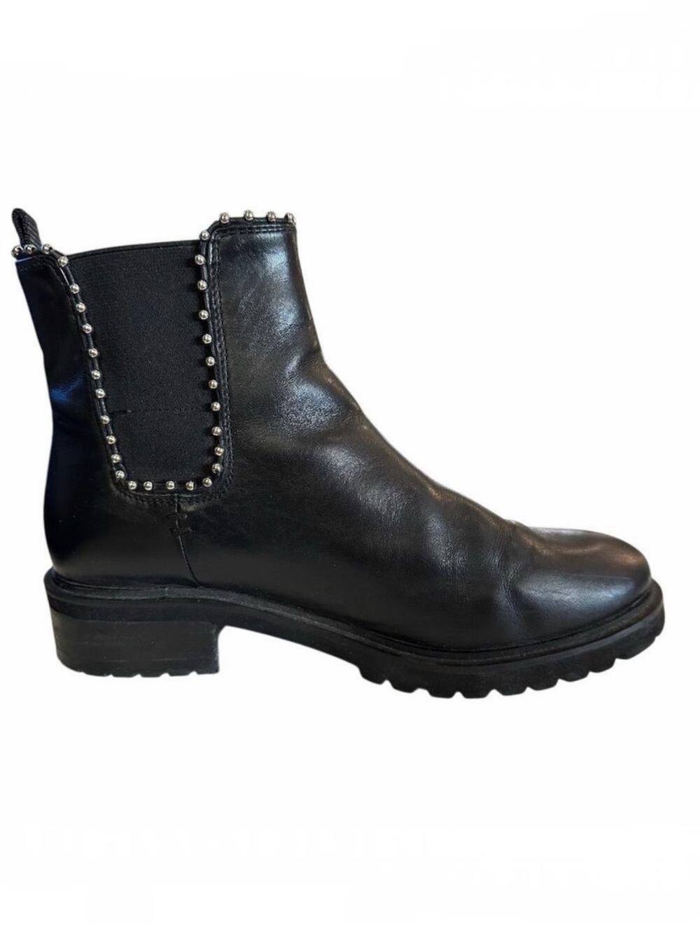 Steve Madden Women's Billiee Black Studded chunky Chelsea Boots Size 7